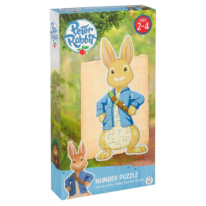 Wooden Peter Rabbit Number Puzzle Counting Jigsaw 11 Pieces