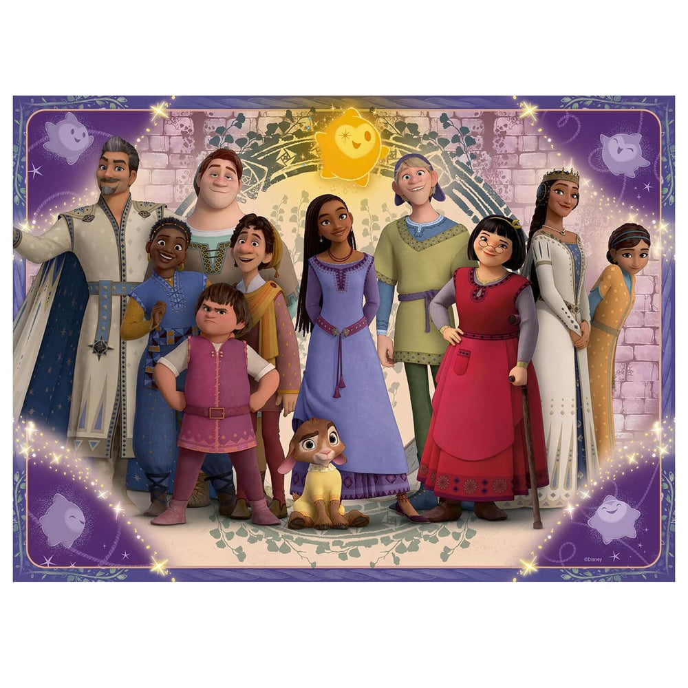 Image of a colourful scene from Disney Wish movie with many characters