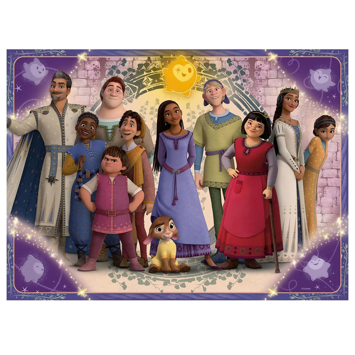 Image of a colourful scene from Disney Wish movie with many characters