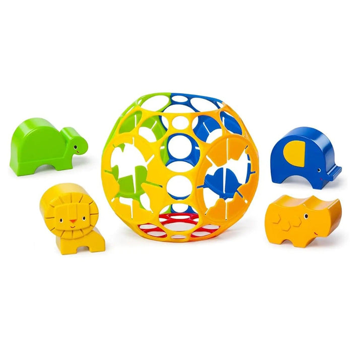 Shape sorter toddler toy with 4 different coloured animal blocks