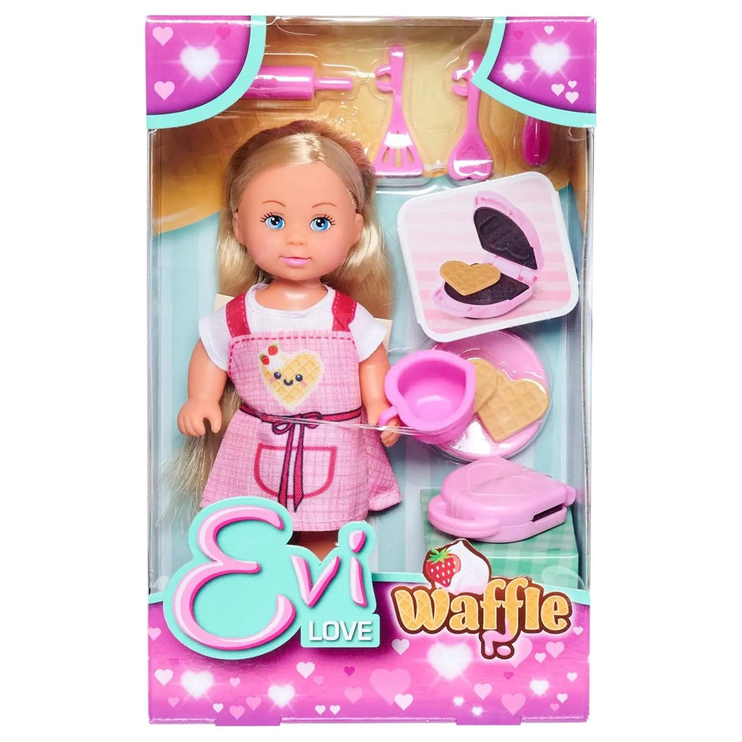 Evi Love doll with waffle maker and pink accessories play set