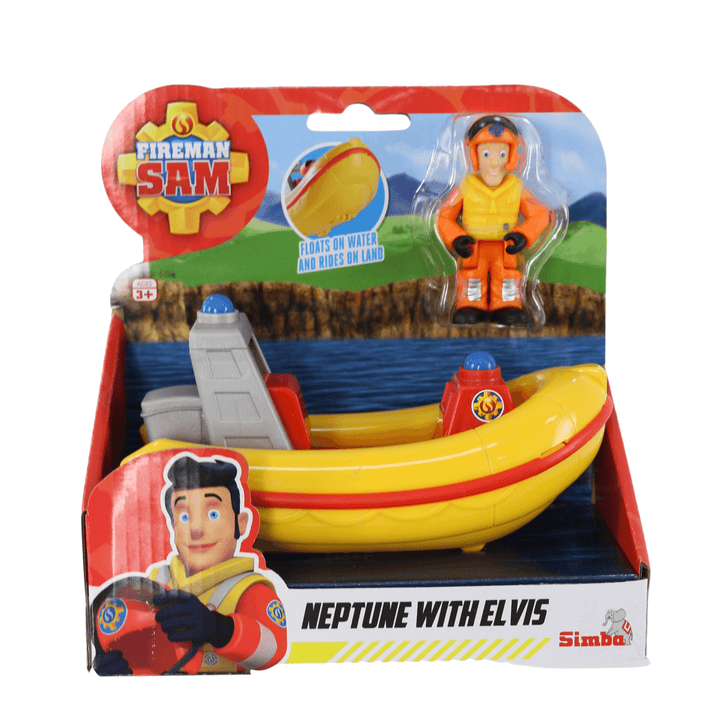 neptune with elvis fireman sam play set with mini action figure and fire truck vehicle can float or ride on land