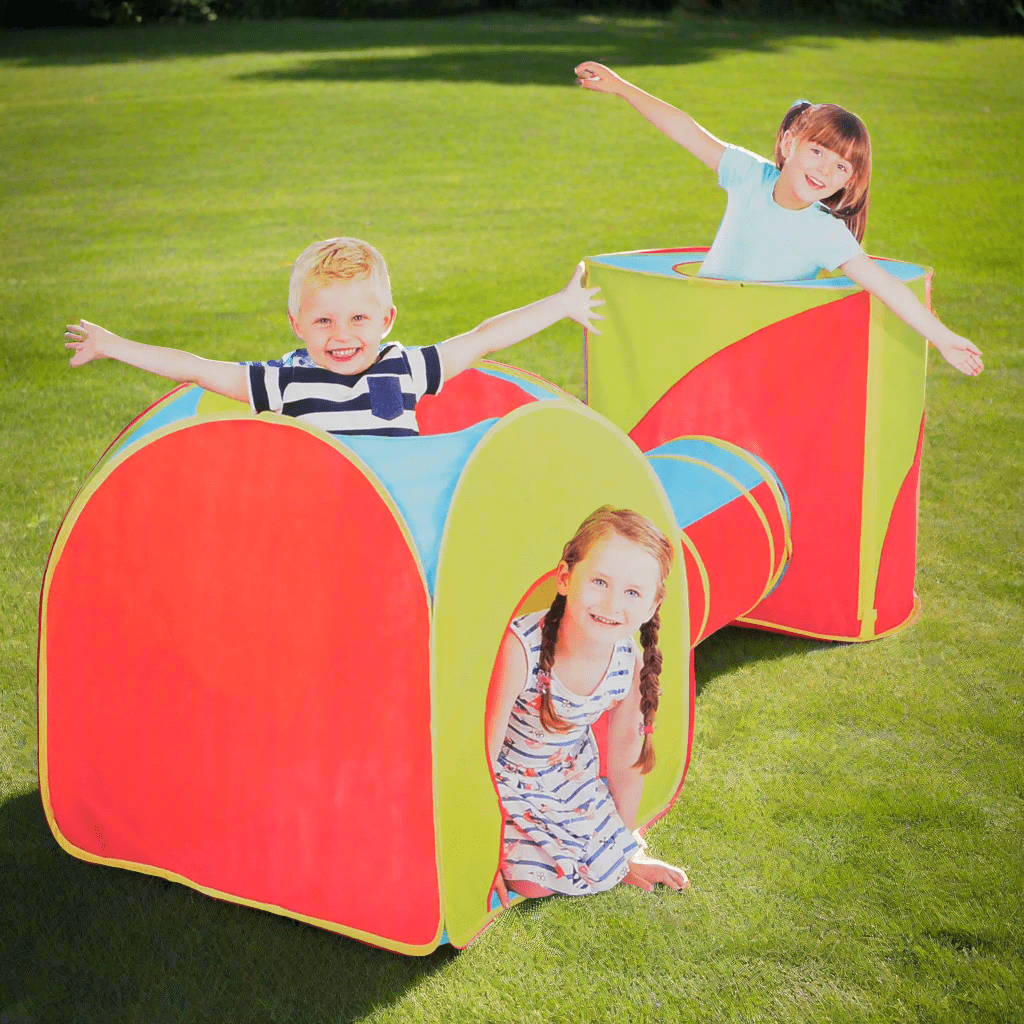 Play Tent and tunnel In the garden with Boys and Girls playing