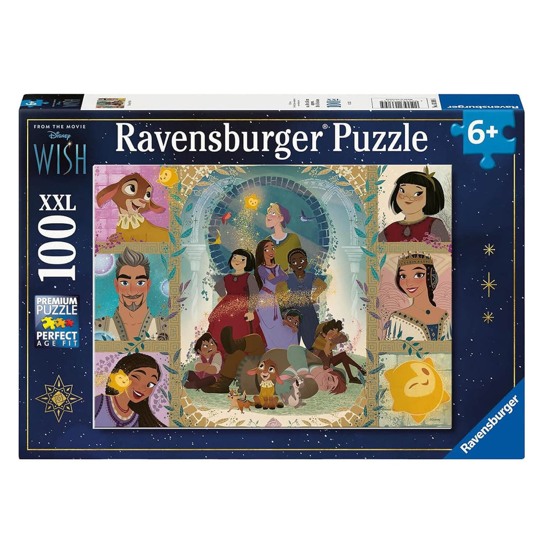 Disney Wish Ravensburger Puzzle with 100 XXL pieces and a colourfl image of Wish characters