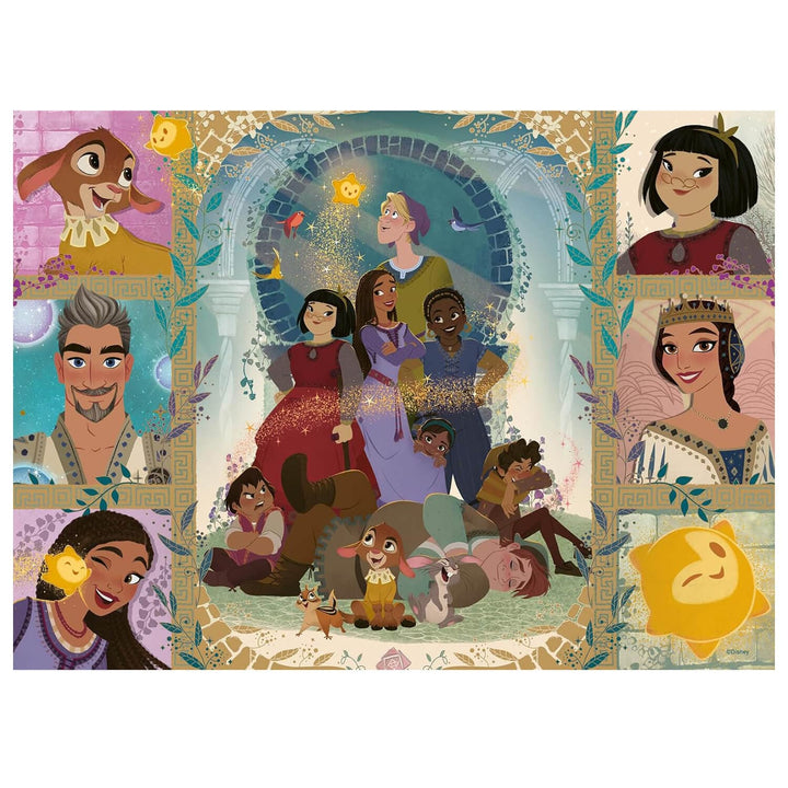 Scene from the Disney Wish animated movie with iconic characters