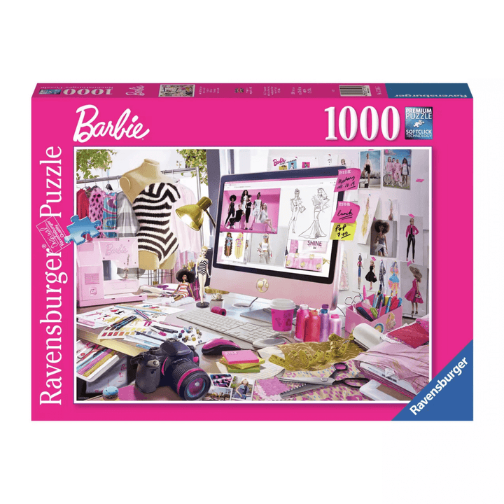 barbie ravensburger puzzle 1000 pieces featuring fashion design desk image