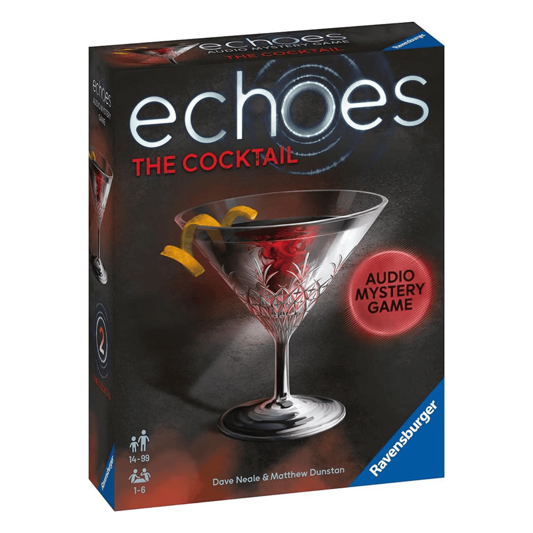 echos the cocktail audio mystery game in red packaging