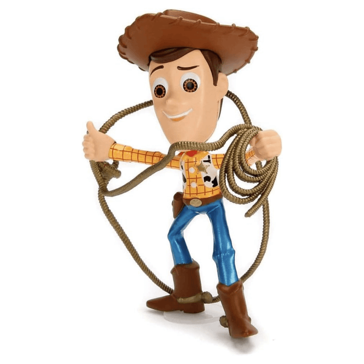 side view of woody figuring with cowboy outfit and golden lasso