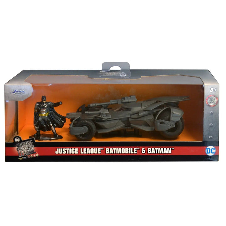 Justice League Batmobile and Batman figure set in window box pack for collectors