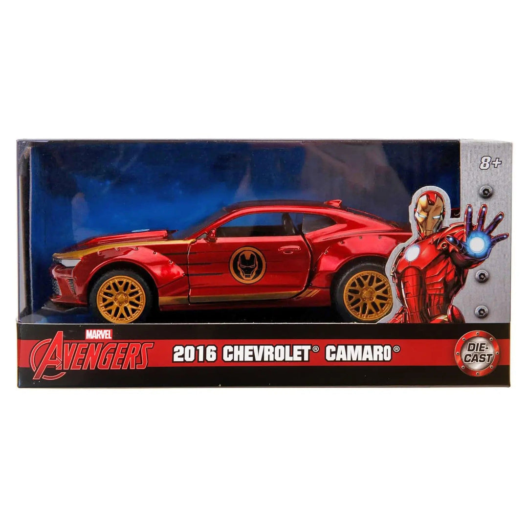 marvel Avengers Iron man 2016 Chevrolet Camaro die cast car in window display packaging