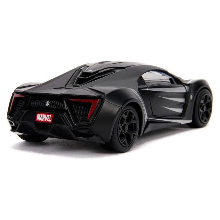 Marvel black Panther Lykan Hypersport car in black and silver