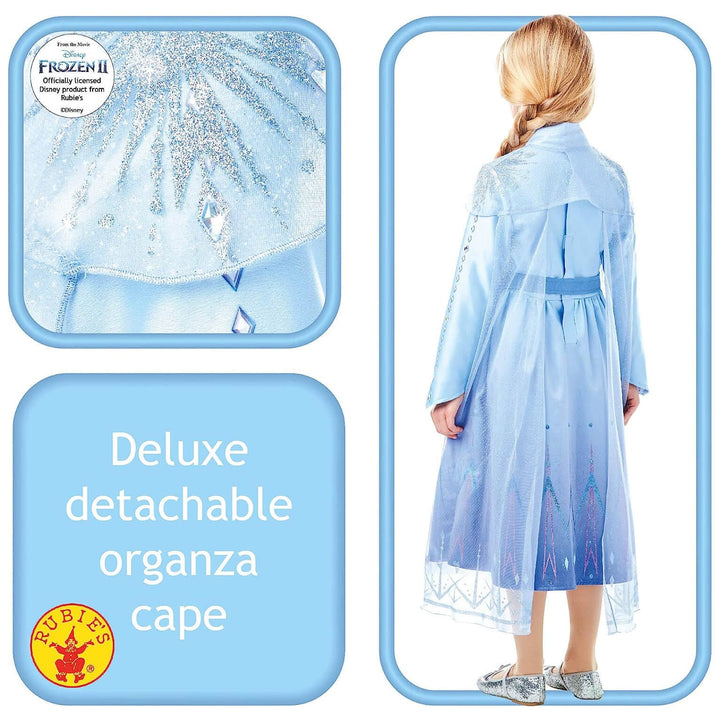 Disney Frozen Elsa Dress & Cape Deluxe Costume 9-10 Years