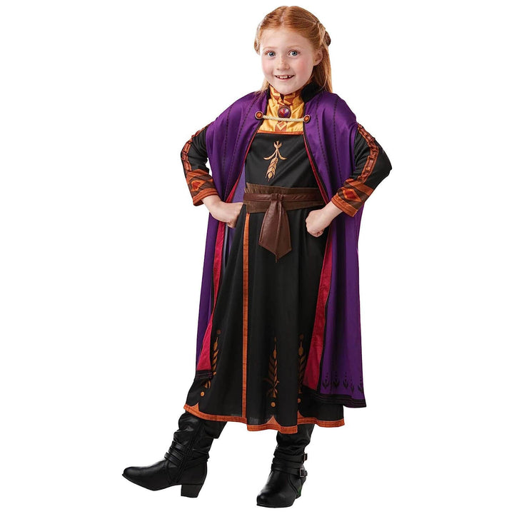 Disney Frozen Anna Dress &amp; Cape Deluxe Fancy Dress Costume