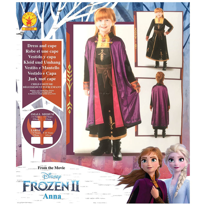 Disney Frozen Anna Dress &amp; Cape Deluxe Fancy Dress Costume