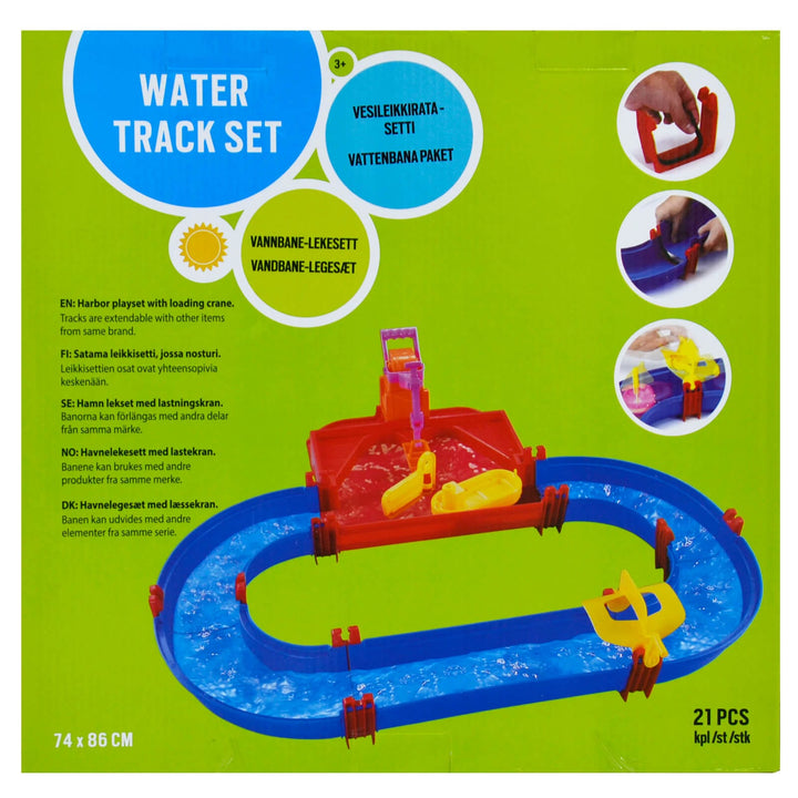 Large Water Track Set 21 Piece Harbour Loading Crane Barge