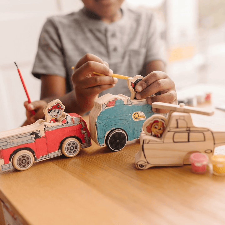Melissa &amp; Doug Paw Patrol Wooden Vehicles Craft Kit Paint Stickers