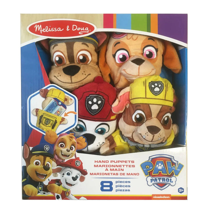 Pack of 4 PAW Patrol hand puppets with 4 mission cards