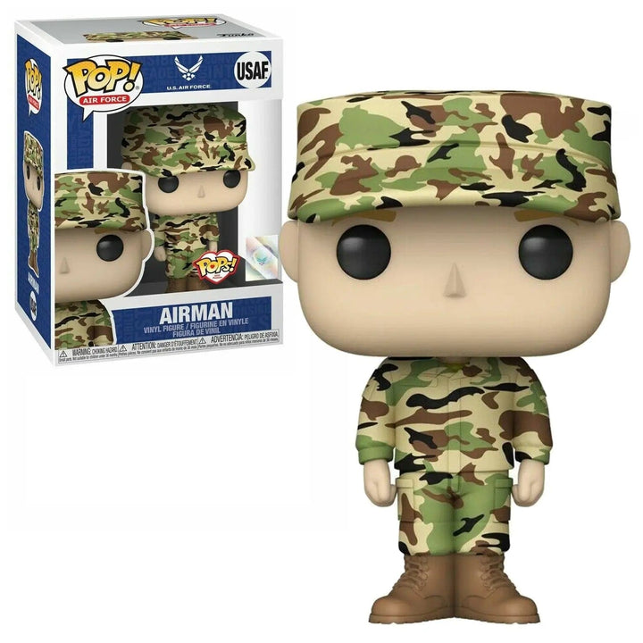 Funko Pop Air Force Airman with camouflage uniform and window display box