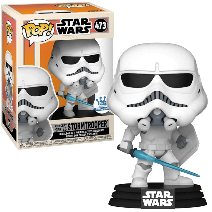 Funko Pop star wars concept series stormtrooper figure and box packaging