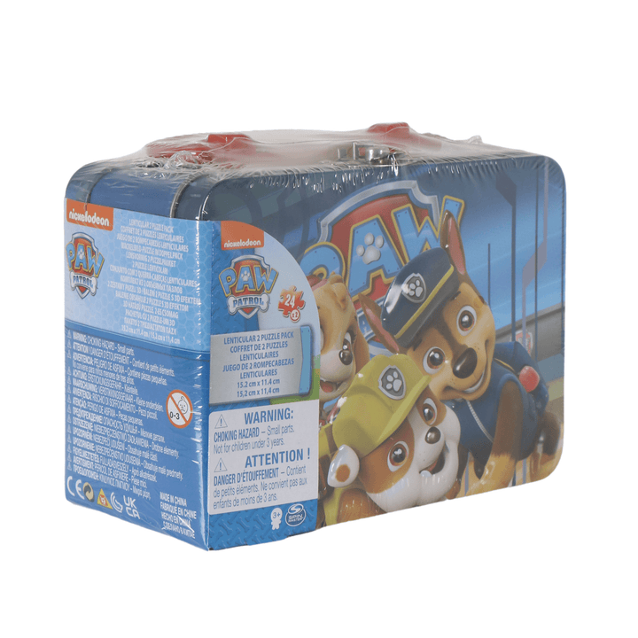 Paw Patrol Lenticular Jigsaw 2 Puzzle Pack Metal Storage Tin