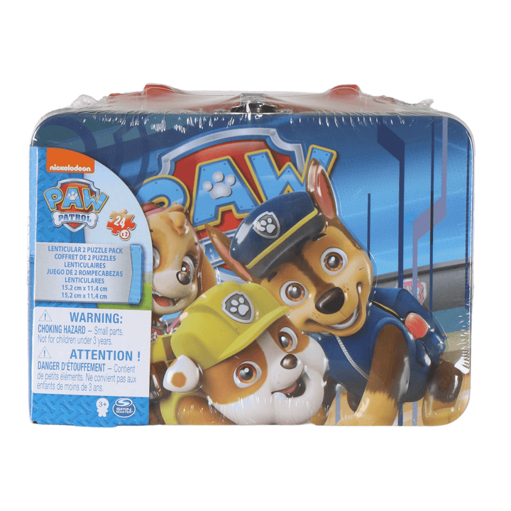 Paw Patrol Lenticular Jigsaw 2 Puzzle Pack Metal Storage Tin