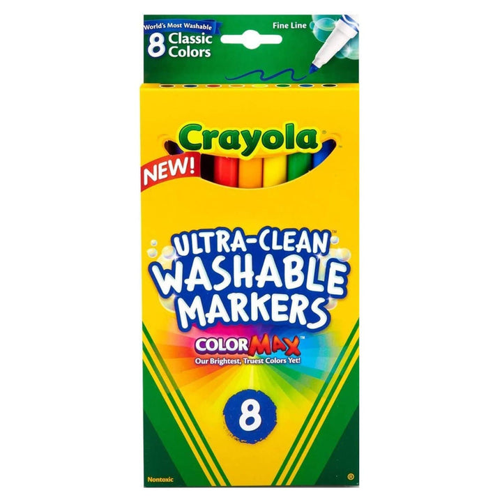 Crayola Ultra Clean Washable Markers Colour Max 8 Pack Fine Line