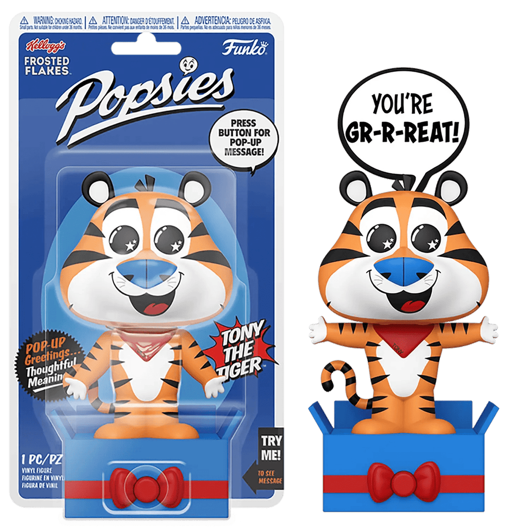 Frosties Tony the Tiger Funko Popsies with pop up message you're gr-r-reat!