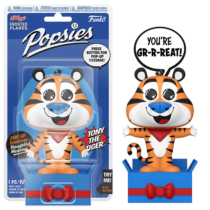 Frosties Tony the Tiger Funko Popsies with pop up message you're gr-r-reat!