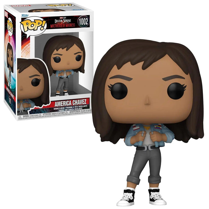 Funko Pop America Chavez vinyl figure number 1002 in display box packaging