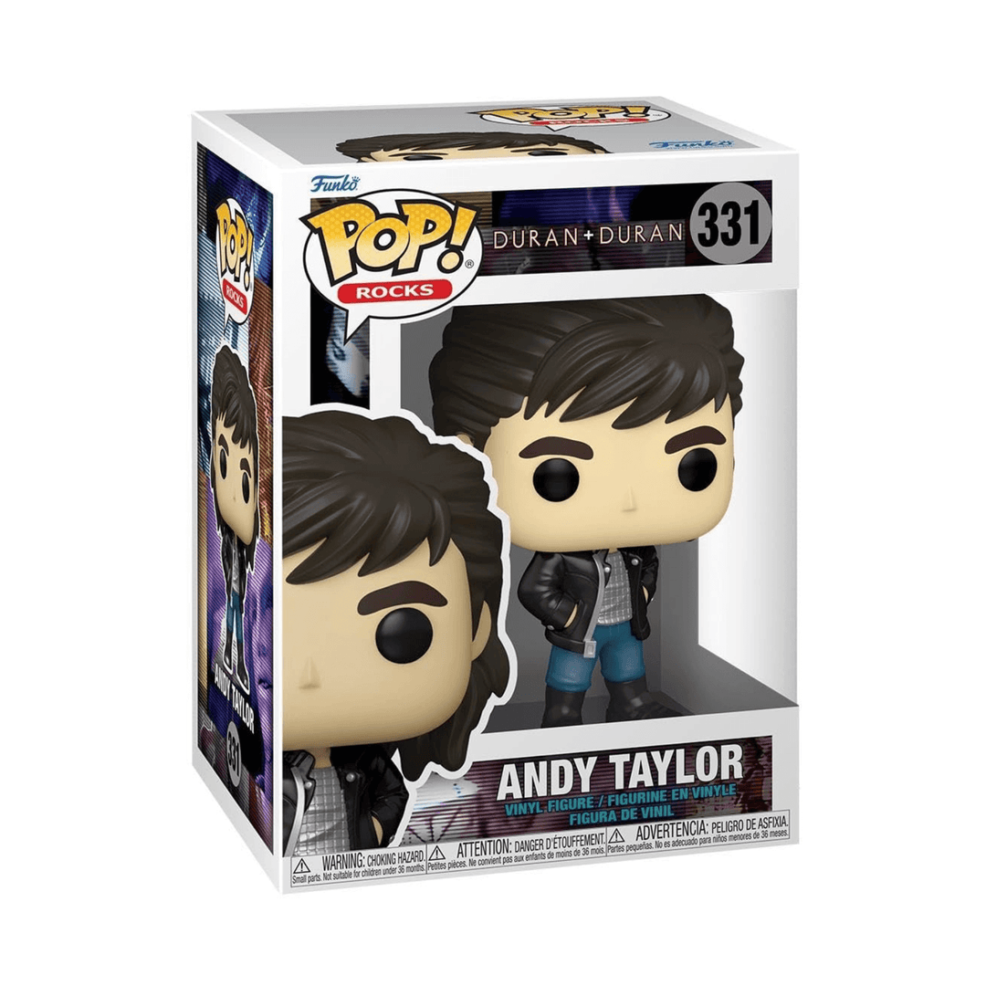 Andy Taylor Duran Duran Pop Funko Rocks Vinyl Figure in packaging with transparent window