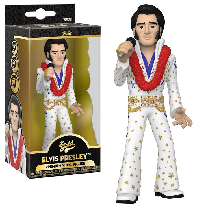 Funko Gold Elvis Presley collectile figure with window box packaging for collectors