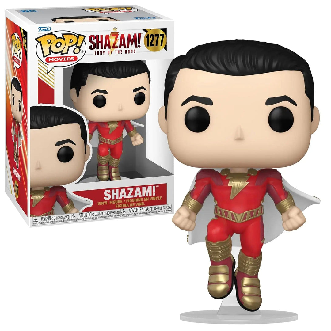 Funko Pop movies Shazam from the fury of the gods film with stand and window display box packaging for collectors