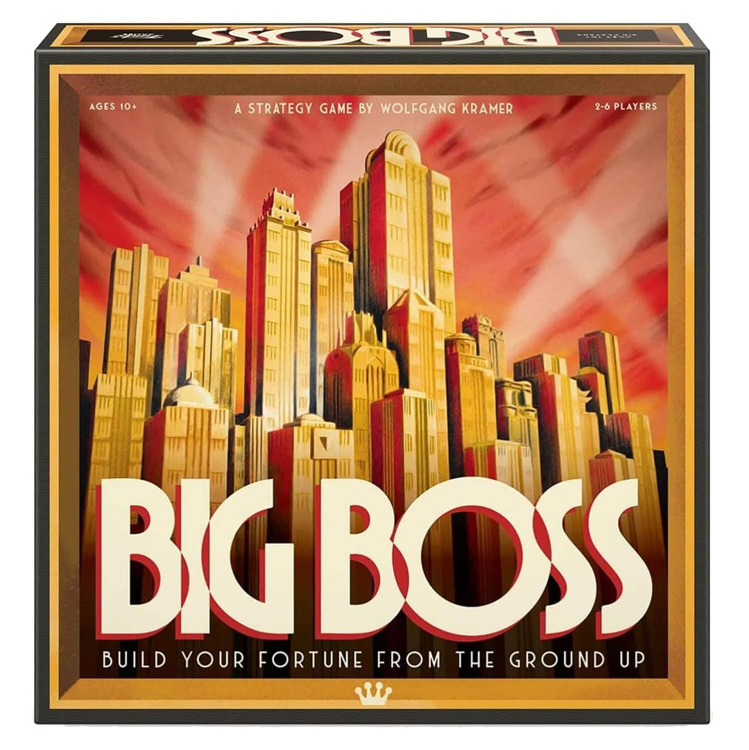 Big Boss strategy board game box with skyscrapers on the front