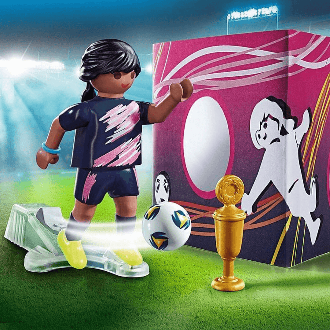 soccer player play set on football stadium background