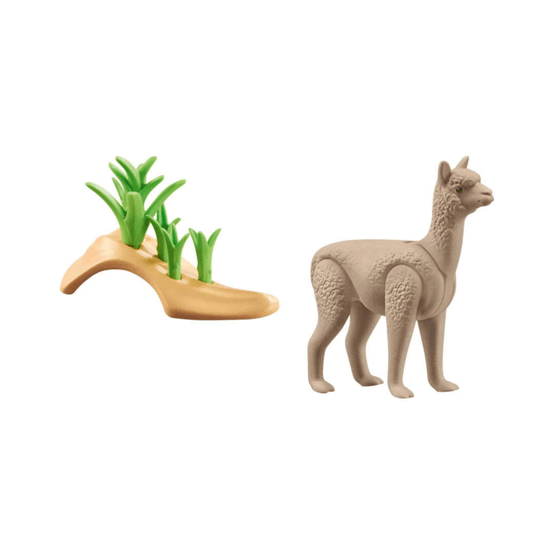 small alpaca animal toy with buildable accessories