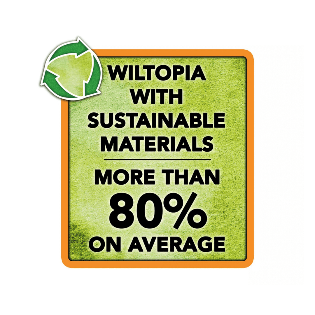 wiltopia with sustainable materials more than 80% on average