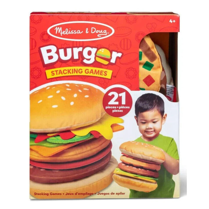 Melissa &amp; Doug Burger Stacking Games Match Catch Giant Fabric Pieces