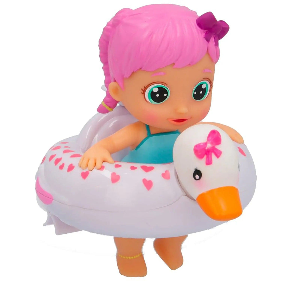 Bloopies Floaties doll in white duck design swim ring bath toy