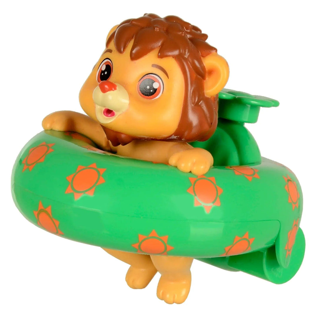 Bloopies Floaties Jungle Lion animal bath toy with green float