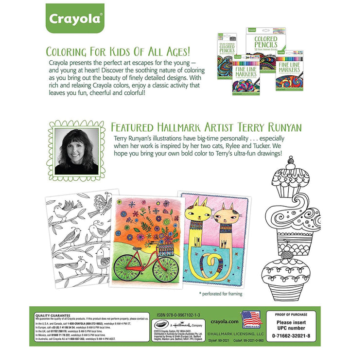 Crayola Whimsical Escapes Colouring Book Hallmark Artist 80 Pages