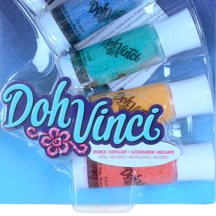 Close up of pack of glitter colour refills for Doh-Vinci