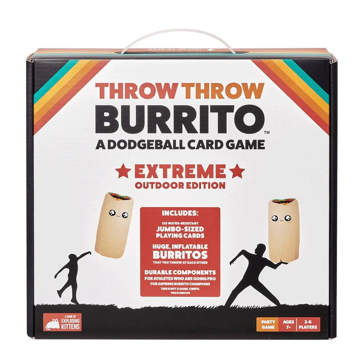 Throw Throw Burrito dodgeball card game extreme outdoor edition in the box