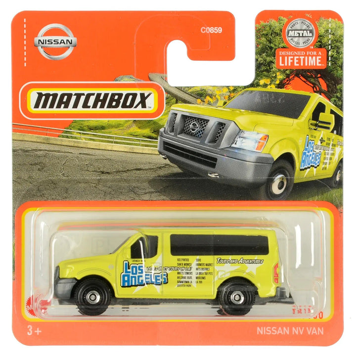 LA tours Nissan NV Van die-cast vehicle in Matchbox packing