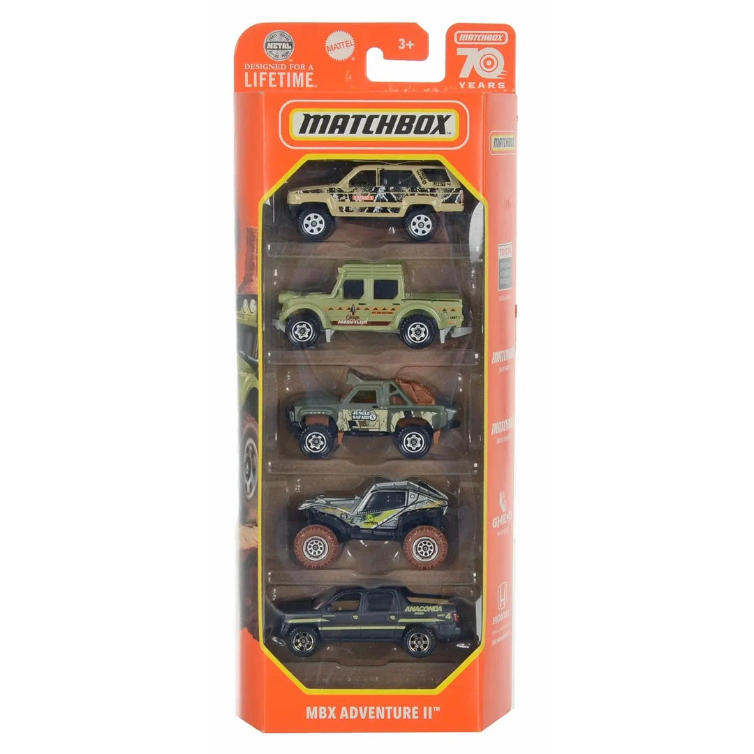 Matchbox Adventure II pack of 5 die-cast vehicles