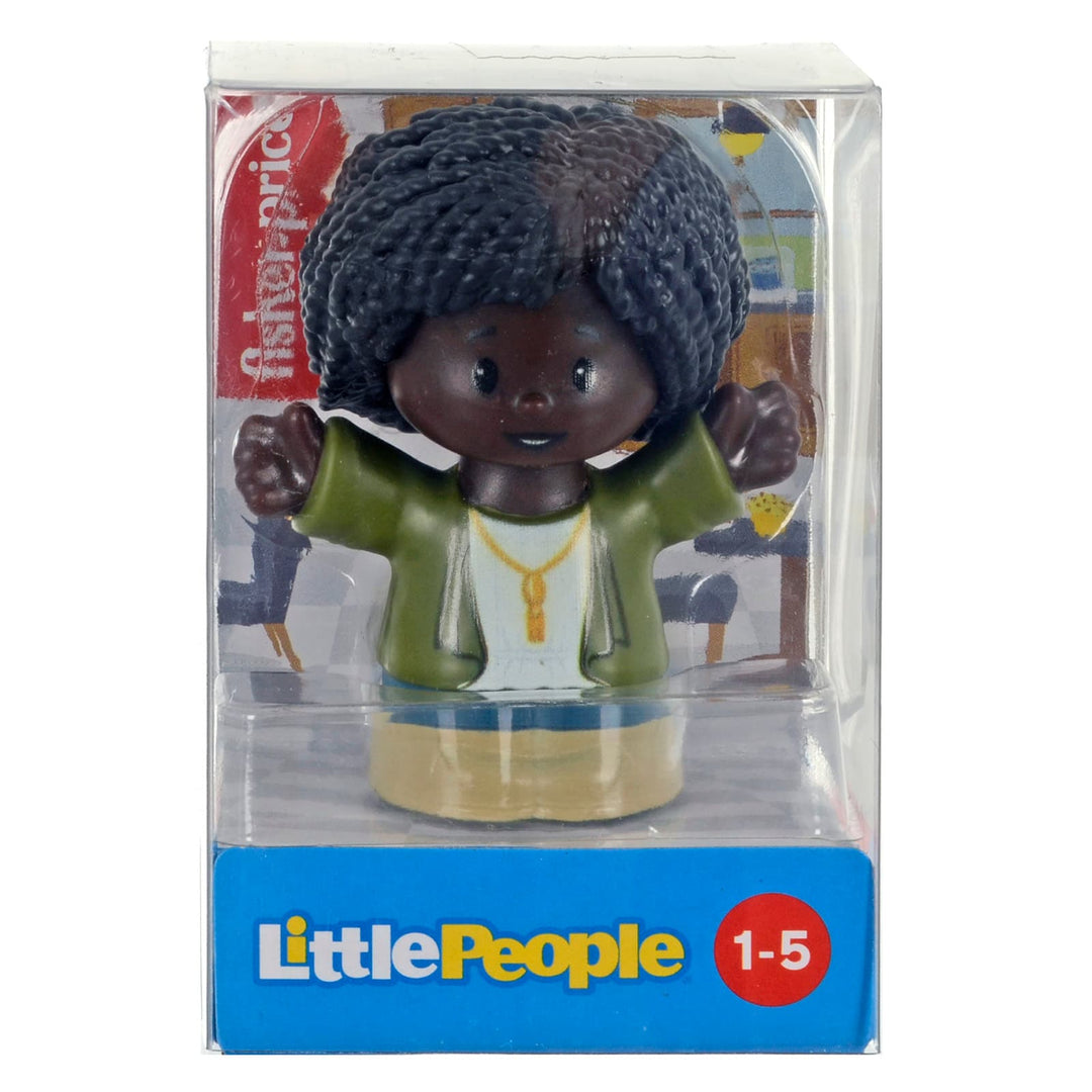 Little People mom figure with with green jacket and gold necklace