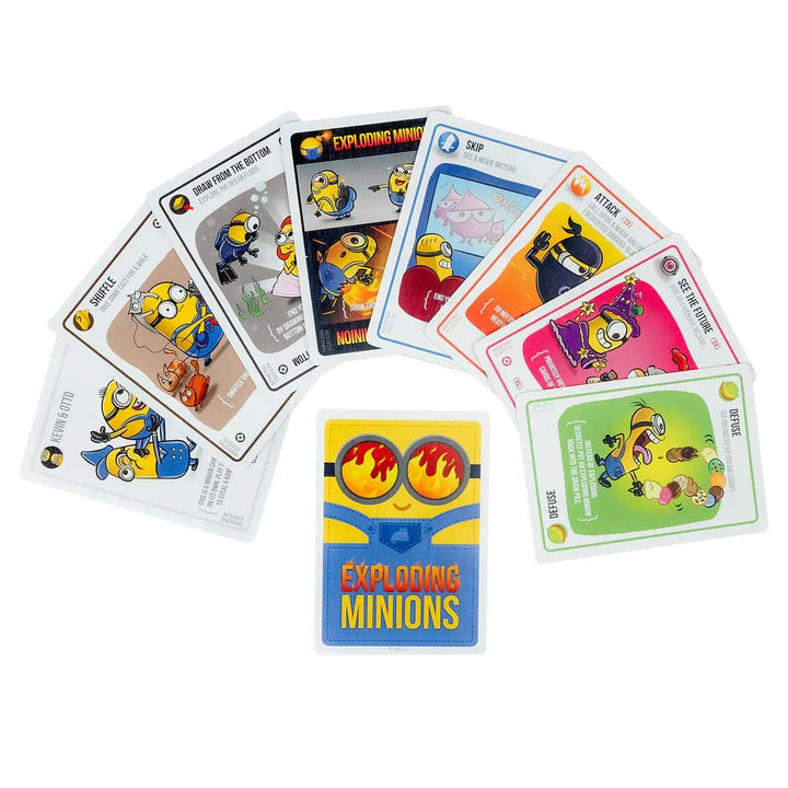 Action playing cards from the Exploding Minions card game