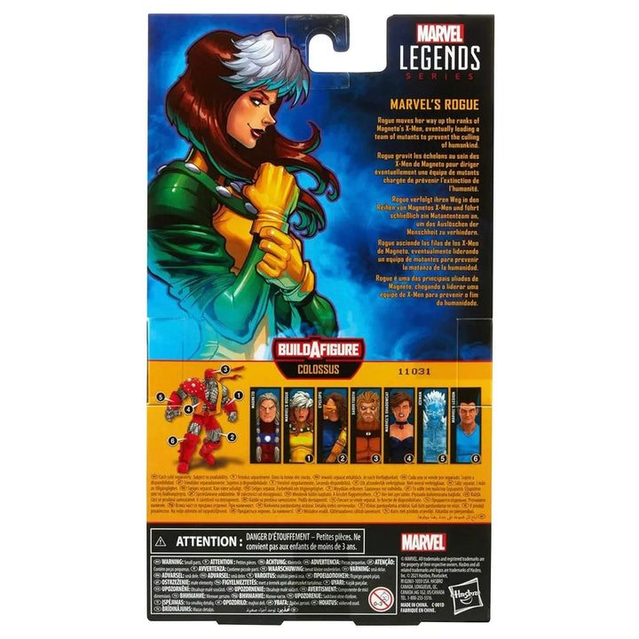 Back of the box of Marvel legends series action figure for collectors