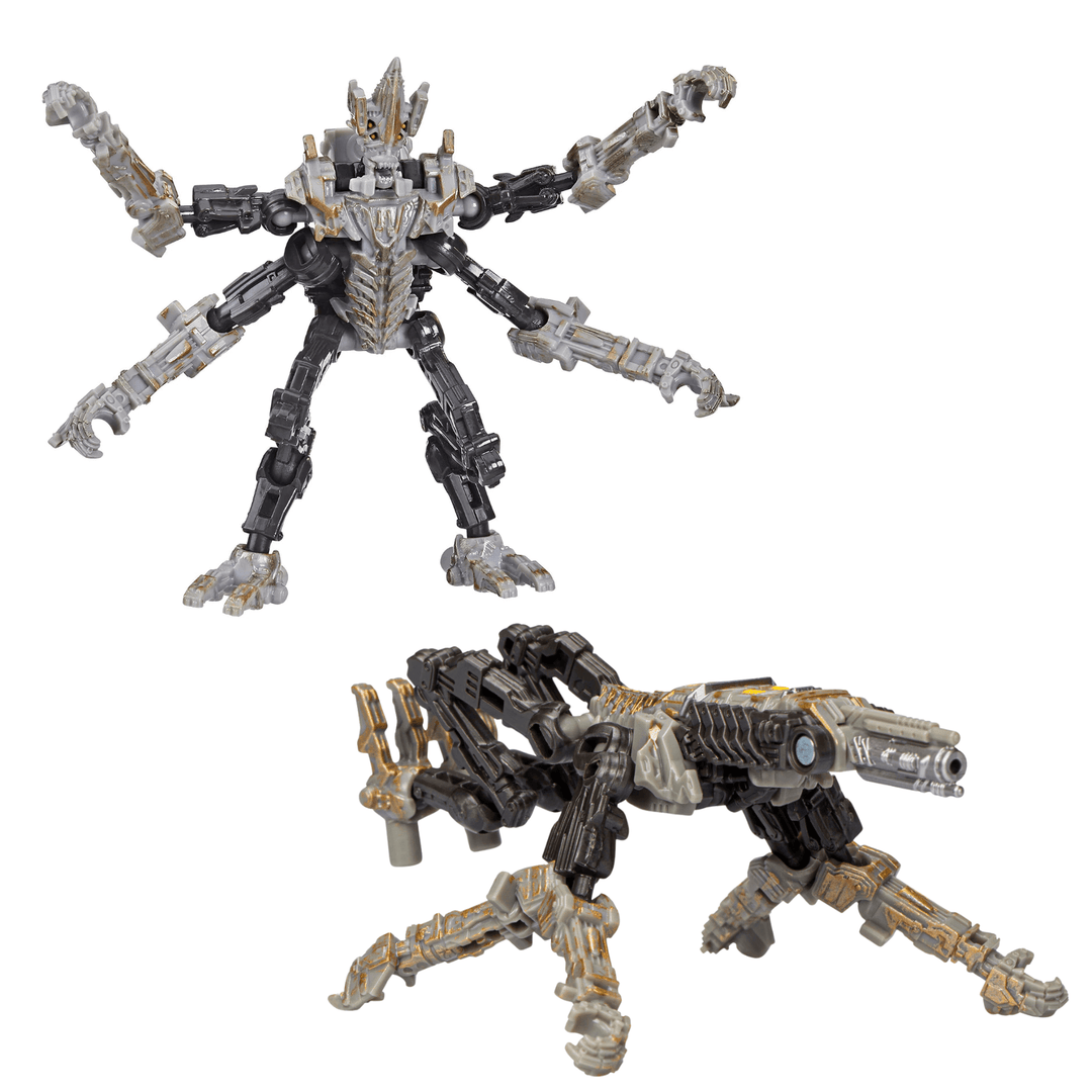 terrorcon freezer in transformer mode and in weapon mode side by side