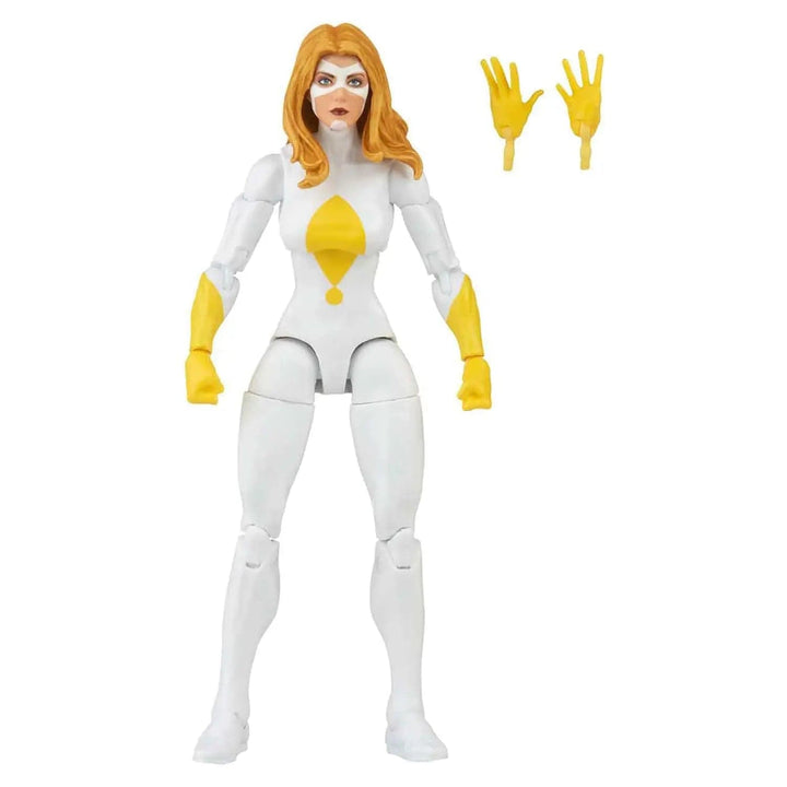 Marvel's Moonstone collectible action figure in white suit with extra pair of interchangeable hands