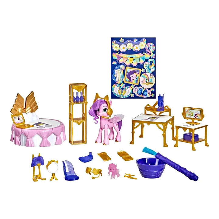 23 piece My Little Pony playset with pony and Princess bedroom furniture